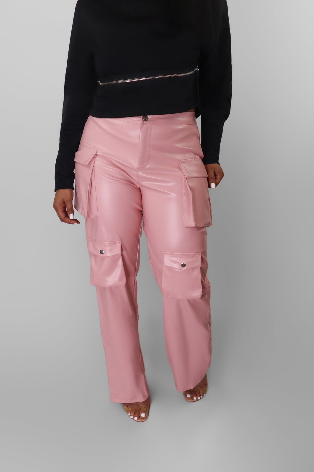 Love Faux Leather Cargo Pants