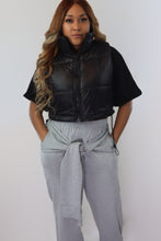 Load image into Gallery viewer, Glossy Cropped Puffer Vest
