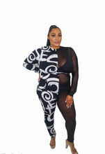 Load image into Gallery viewer, Graffiti x Mesh Jumpsuit - Curvy
