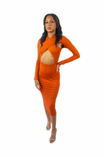 Load image into Gallery viewer, Pumpkin Spice Cross Front Dress
