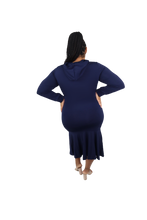 Load image into Gallery viewer, Mermaid Hoodie Midi Dress - Curvy
