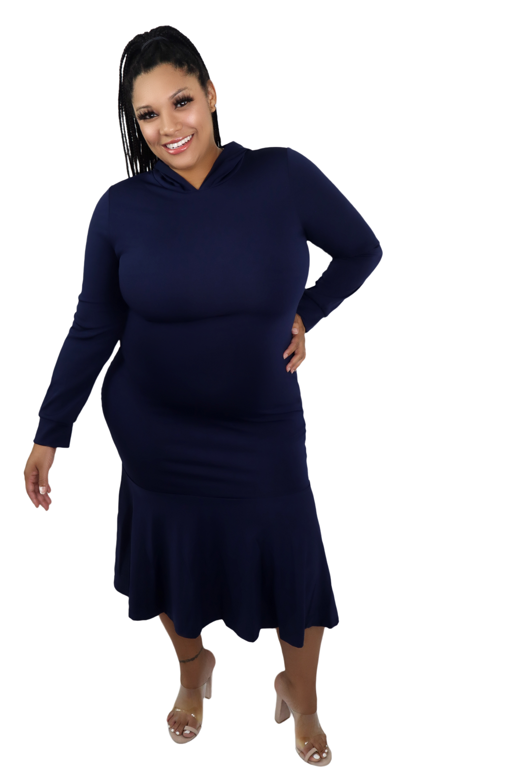 Mermaid Hoodie Midi Dress - Curvy